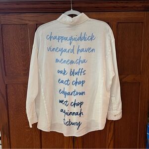 Vineyard Vines Striped Linen Weekend Shirt Size 4